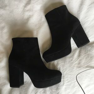 Black Suede Booties, worn once